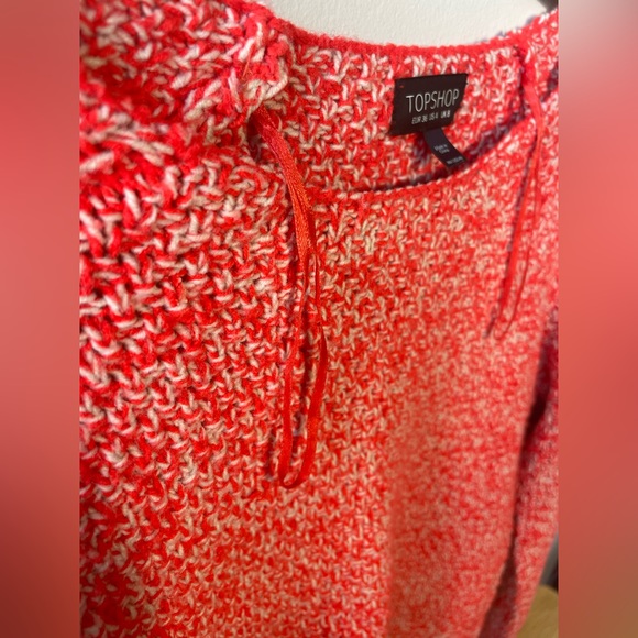TOPSHOP Women’s Knitter Crew Sweater | Red Orange | Size US4 UK8 EUR36 - Picture 3 of 4